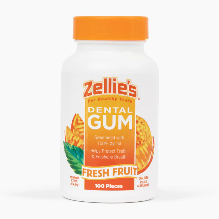 (image for) Zellie's Xylitol Dental Gum - Fresh Fruit 100ct Jar